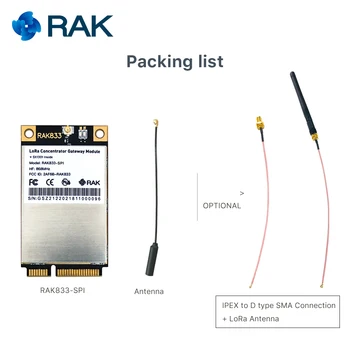 RAK833 SPI SX1301Chip, 868/915MHz, Industriell Kvalitet Mini PCIe-LoRa Gateway Anrikningsverk Modul, stöder SPI-Gränssnitt