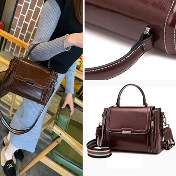 Realer Kvinnor Handväska av äkta läder Axel Väskor 2020 Designers Lyx Handväskor Kvinnor Kvinnliga Vintage Top handtag Väskor Mode