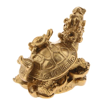 Retro Feng Shui Dragon Turtle Rikedom Skydd Staty Figurin Bordsskiva Dekorativ Prydnad Brevpressar Eller Hemmakontor Inredning
