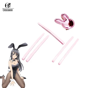 ROLECOS Mai Sakurajima Cosplay Hårnål Anime Seishun Buta Yarou wa Bunny Girl Senpai no Yume wo Minai Cosplay Accccessories