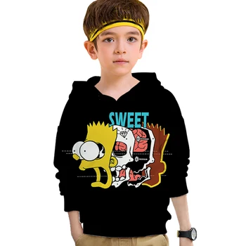 Rolig Simpson Unisex hoodie 3D Pojkar kläder Vänner Tv-Show Print lång Ärm Grafisk top barn Tröja Jacka Nyhet