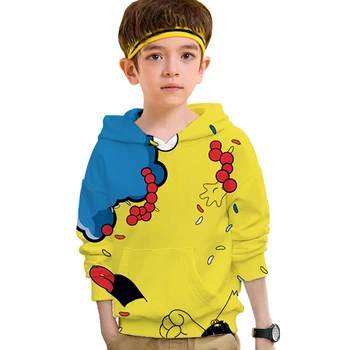 Rolig Simpson Unisex hoodie 3D Pojkar kläder Vänner Tv-Show Print lång Ärm Grafisk top barn Tröja Jacka Nyhet