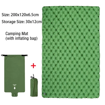 Rooxin Ultralätta Camping Mat Uppblåsbar Madrass för 2 Personer liggunderlag Vattentät Pad Förtjockad Camping Mat med Uppblåsbara väska