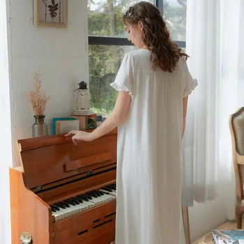 Roseheart Kvinnor Vit Blå Sexiga Sleepwear Hemmakläder Natt klänning Spets Nattkläder Lyxigt Nattlinne Kvinnlig Klänning i Klassisk