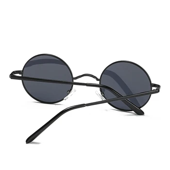 RoShari Vintage Steampunk polariserade solglasögon för kvinnor brand design män Rund svart ram svart lins solglasögon män gafas de sol