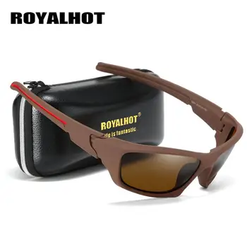 RoyalHot Högkvalitativa Polariserade Sport Solglasögon för Män Kör Nyanser Manliga solglasögon Resa Fiske Klassisk solglasögon