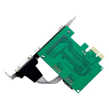 RS232 Seriell RS-232-Port COM & DB25-Skrivare Parallell LPT-Port PCI-E PCI Express-Kort Adapter Converter WCH382L Chip