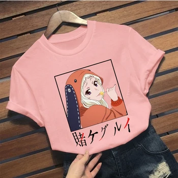 Runa Yumeko T-Shirts Kakegurui Tee Shirt Kvinnor