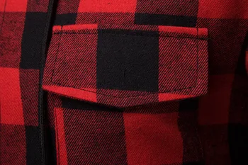 Röd Och Svart Pläd Hoodie Tröja Män 2019 Mode Falska Två Stycken In Hooded Tröjor Mens Hipster Streetwear T-Shirt Med Fickor Xxl