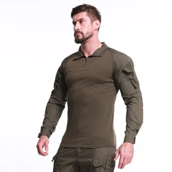 S-5XL Stor Storlek Taktiska Shirt Enhetlig Offentlig Kamouflage Bekämpa Kläder Vandring Utbildning Militära Toppar Lång Ärm Armén Fan Shirt