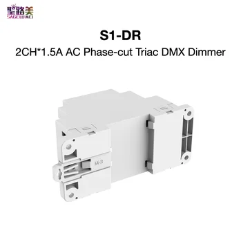 S1-DR AC Triac DMX Dimmer AC100V-240V DIN-Skena 2 Kanal 2CH, Dual Channel Output Silicon DMX512 LED Controller