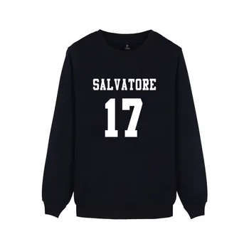 Salvatore 17 tröja födelseår Vampire Diaries Mystic Falls Toppar Grafisk hoodies Tumblr hoodie män kvinnor märkeskläder