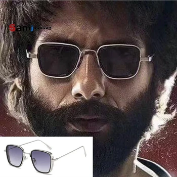 Samjune Lyx Kabir, Singh, Indien Film Solglasögon Män Square Guld Ram Cool Solen Nyanser Varumärke Design Röda Glasögon för Manliga UV400