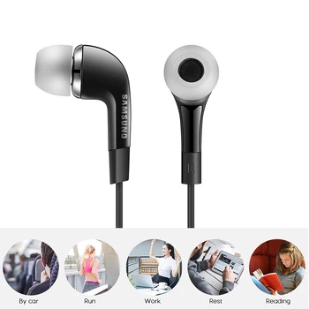 SAMSUNG Svart EHS64 Hörlurar med 3,5 mm-ear-hörlurar med Mikrofon Tråd Headset till Samsung Galaxy S8 Stöd Officiella Test Ursprungliga