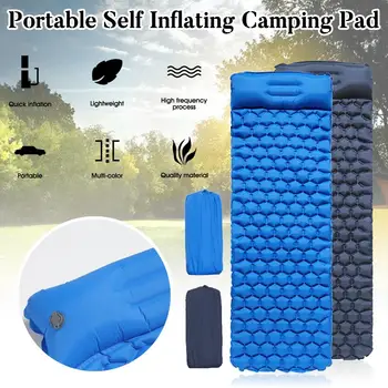 Self-Inflating Camping liggunderlag Utomhus Camping Mat Ultralätt med en Kudde för att Resa Vandring TPU Med en Inbyggd Kudde
