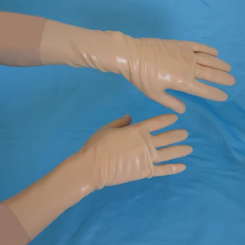 Sexiga Kött Latex Korta Handskar Handled Five Finger Gummi Vantar Gummi hand Bodycon