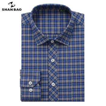 SHAN BAO varumärke för män tröja 6XL XL-8XL 9XL 10XL överdimensionerad storlek 2020 höst vinter tjock pläd ungdom mode avslappnad lös skjorta