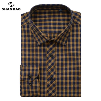 SHAN BAO varumärke för män tröja 6XL XL-8XL 9XL 10XL överdimensionerad storlek 2020 höst vinter tjock pläd ungdom mode avslappnad lös skjorta