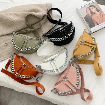 Silver Chain Design Kedjan Kvinnliga Messenger Bag Mode Skuldra Väska Resa Lady Handväska Väskor För Kvinnor 2021 Lyx