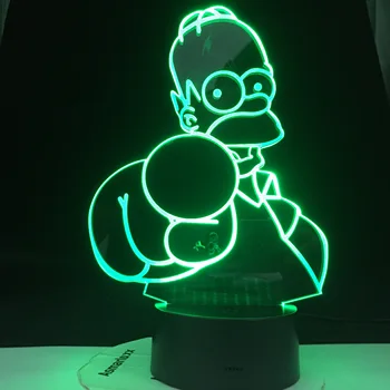 Simpsons Figur 3d-Illusion Led Natt Lampa Unik Födelsedagspresent för Barn Barnets Sovrum Dekoration Usb-Batteri bordslampa