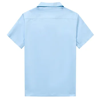 SISHION Kort Ärm Rockabilly-Shirt Retro Bowling Shirt för Män ST125 Kort Ärm Sommaren Bomull Skjortor Plus Size L-3XL