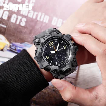 SKMEI Helt Toppen Lyx Militär Armé Sport Klockor för Män Mekanisk Digital Vattentät Klocka Manliga Relogios Masculino Armbandsur