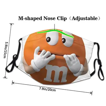Skydd 's Mask M&M' s Orange Roligt Unisex M&M ' s Choklad Forrest Mars Tvättbara Tyget Mask Skydd Andningsskydd Muffe