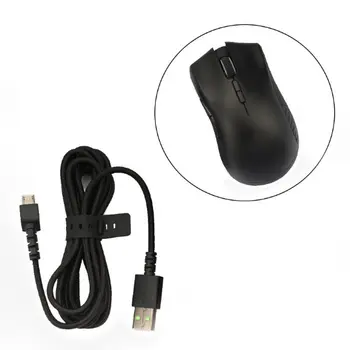 Slitstark Nylon Flätad USB-Mus Kabel-Line för Razer Mamba Trådlös Mus-Laddaren Data-kabel USB-Kabel Kort Musen för Snabb Laddning