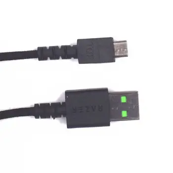 Slitstark Nylon Flätad USB-Mus Kabel-Line för Razer Mamba Trådlös Mus-Laddaren Data-kabel USB-Kabel Kort Musen för Snabb Laddning