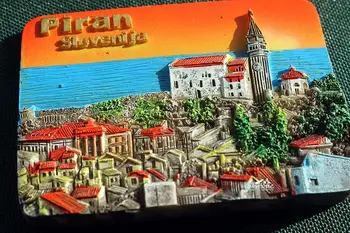 Slovenien, Piran, turistresor Souvenir-och 3D-Harts Dekorativa Kylskåp Magnet Hantverk PRESENT