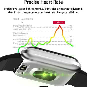 Smart Watch Män blodtrycksmätning Smartwatch Kvinnor Vattentät IP67 Sport Titta på Smarta puls Syre För Android IOS