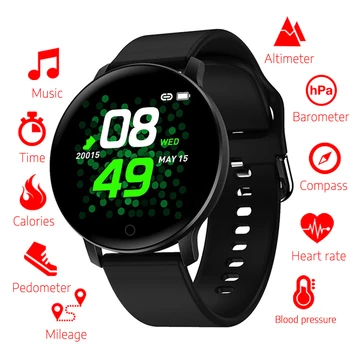 Smart Watch Sport blodtryck Övervaka hjärtfrekvens Tracker Smartwatch Armband Vattentät IP67 Unisex 2020 för IOS och Android