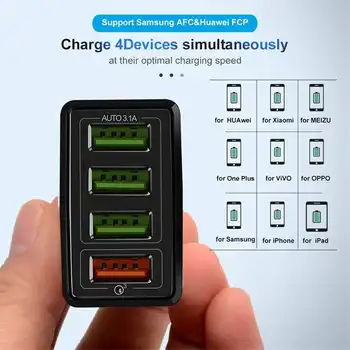 Snabb Laddning 3.0 Phone Charger USB-30W för QC3.0 Led-Ljus-Displayen för QC Snabb Laddning För iPhone för Xiaomi för Huawei P30 Pro