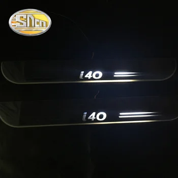 SNCN 4ST Akryl Flytta LED Välkommen trampbil Scuff Plate Pedal dörrtröskel Vägen Ljus För Hyundai I40 2011 - 2018 2019