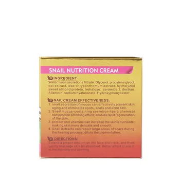 Snigel Face Cream Hyaluronsyra Fuktighetskräm Anti Skrynkla Närande Anti Aging Collagen Snigel Serum Day Cream Skin Care Produkt
