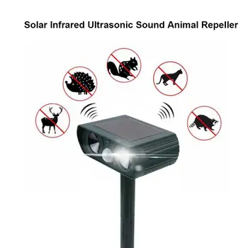 Solar Ultraljud Djur Repeller Ir Brast Ultraljud Ljud Djur Repeller Bilresa Katt Dog för Offentlig Trädgård Gård Använda
