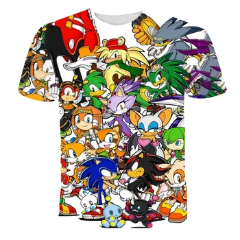 Sommaren 4-14 År Pojkar Kläder Tecknade T-Shirt Bland Oss Shirt Sonic The Hedgehog Tryckt Barn Tee Baby Toppar Barn T-shirts