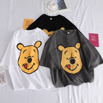 Sommaren Kvinnor casual T-shirts tecknade ut Tshirt koreansk Stil Toppar Harajuku kort ärm t shirt 2019