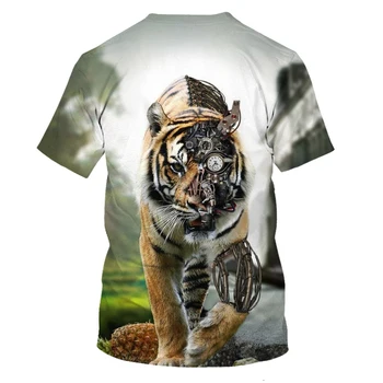 Sommaren män och kvinnor T-shirt jacka 3d tiger printed T-shirt kläder