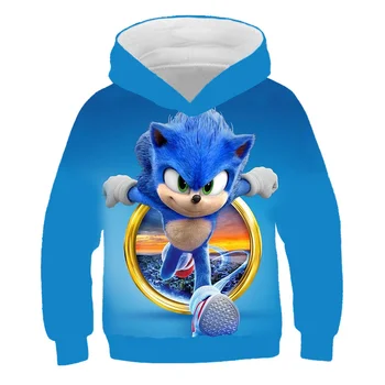 Sonic The Hedgehog 3D-Barn Luvtröjar för Flickor sonic Barn Tröja för Pojkar Flickor Sweat Shirt Barn Pojke Hoodies Kläder 14