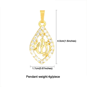 SONYA Nya Varumärket 10st/Massor Guld/Silver/Guld Färger arabiska Kvinnor Islamiska Gud Strass Hänge Halsband Muslimska Smycken