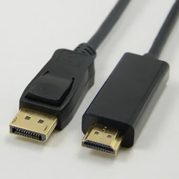 SOONHUA 1080P HD-DisplayPort-DP till HDMI-Adapter-Kabel 1,8 M Sladd Display Port-till-HDMI-1080P-Video-Anslutning för PC-Bärbar dator