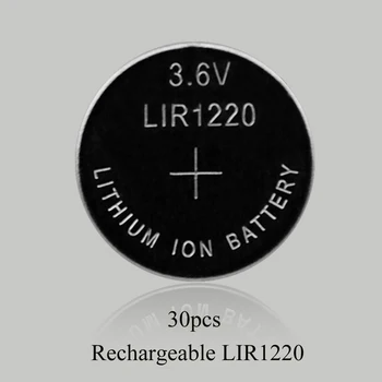 Soravess 30ST 3,6 V LIR1220 Lithiium lir-Jon Laddningsbart Batteri 10mAH Li-ion-knappen mynt cell för att ersätta CR1220 CR 1220