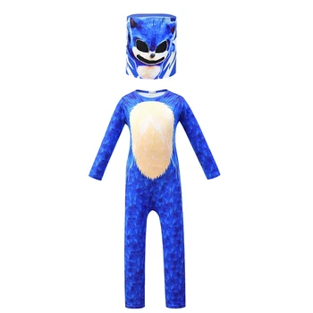 Spelet Figur Leksaker Sonic The Hedgehog Kostym för Pojkar Jumpsuit Mask Halloween Kostymer Cosplay Anime Disfraces Barnen Klä Upp