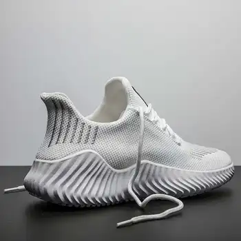 Sport Skor Manliga Stor Storlek Platform Sneakers Glida på löparskor för Män Mjuk Tennis Skor Ljus för Män Vit sportsko H2