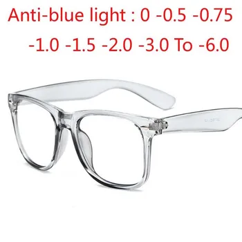 Square Färdiga Glasögon För Närsynthet Anti Blått Ljus 3807 Godis Färg Ris Naglar Diopter -0.5 -0.75 -1.0 -2.0 -2.5 -3.0 Att -6.0