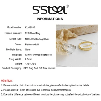 S'STEEL 925 Sterling Silver Ringar Till Kvinnor Guld Ring Bagues Pour Femme Argent Present Till Flickvän Joyas De Plata Fina Smycken