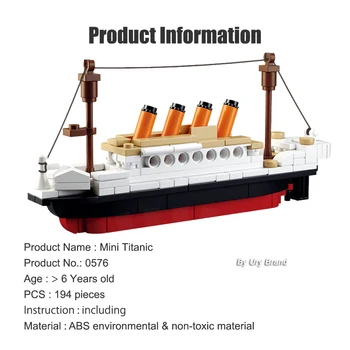 Staden Filmer Serier Titanic Kryssningsfartyg byggstenar Ställa DIY Modell MOC Tegel Leksaker Kit För Barn Barn Kreativa Gåvor 194Pcs