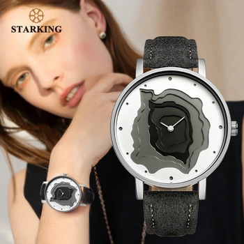 STARKING Nya Kreativa Design Klocka Elegant Mineral Kvarts Kvinnor Watch Casual Mode Damer Eller armbandsur Vintage Klockor