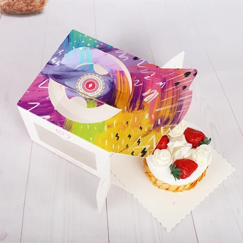 StoBag 10st 4-tums Bärbar Cake Box Med Fönster DIY Handamde Dessert Baby Visa Födelsedagsfest Wedding Present Förpackning Leverantör